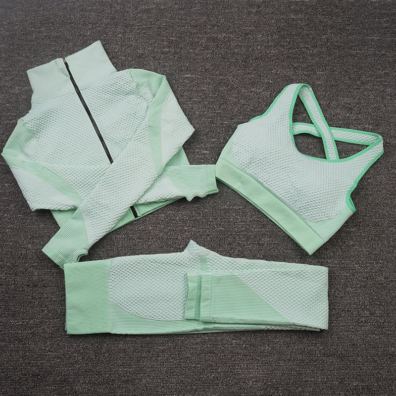 Three-piece Stretch Fitness Suit