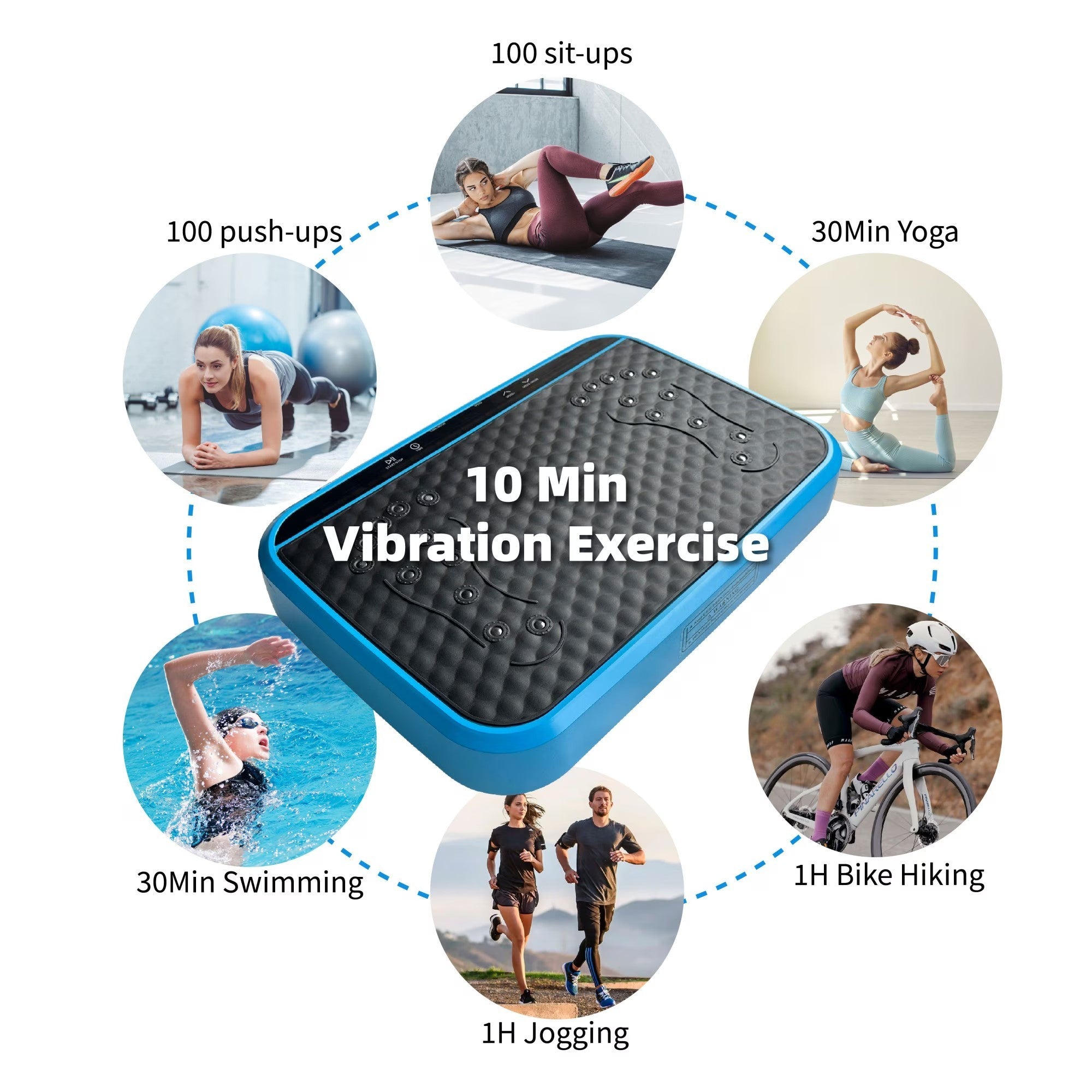 Vibration Plate Exercise Machine, Whole Body Fitness Platform For Lymphatic Drainage,